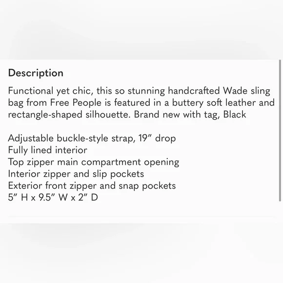 NEW Free People wade leather sling bag - Picture 4 of 8